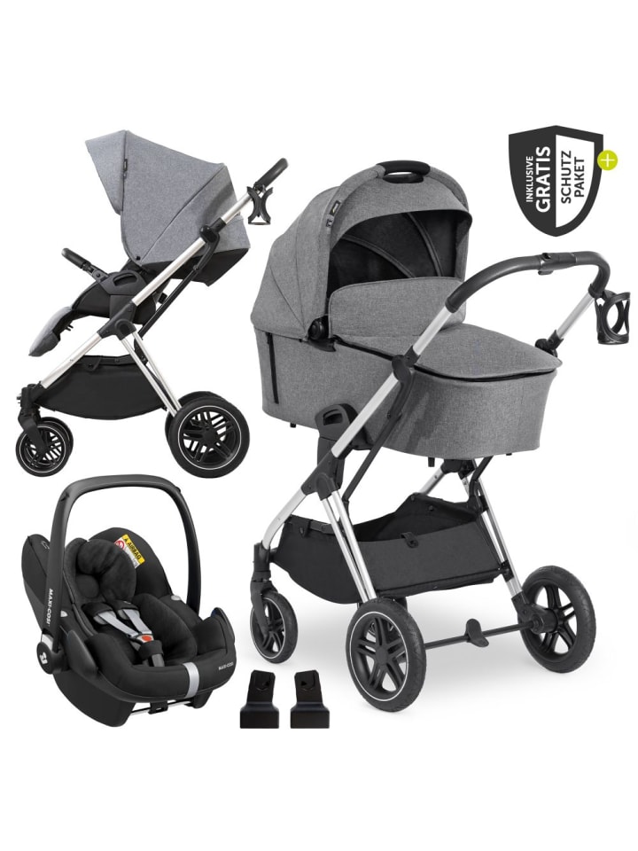 Hauck 3in1 Kinderwagen-Set Vision X Trio Set Silver in grau günstig kaufen onesize
