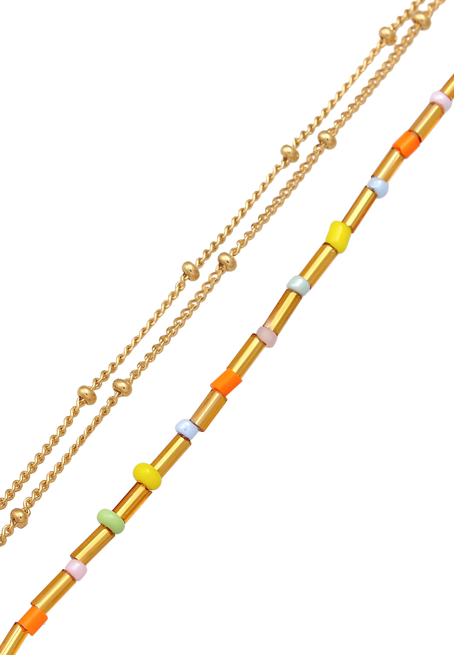 Cuentas multicolores para pañales Elli para mujer, juego de 2 en plata de ley 925 chapada en oro.