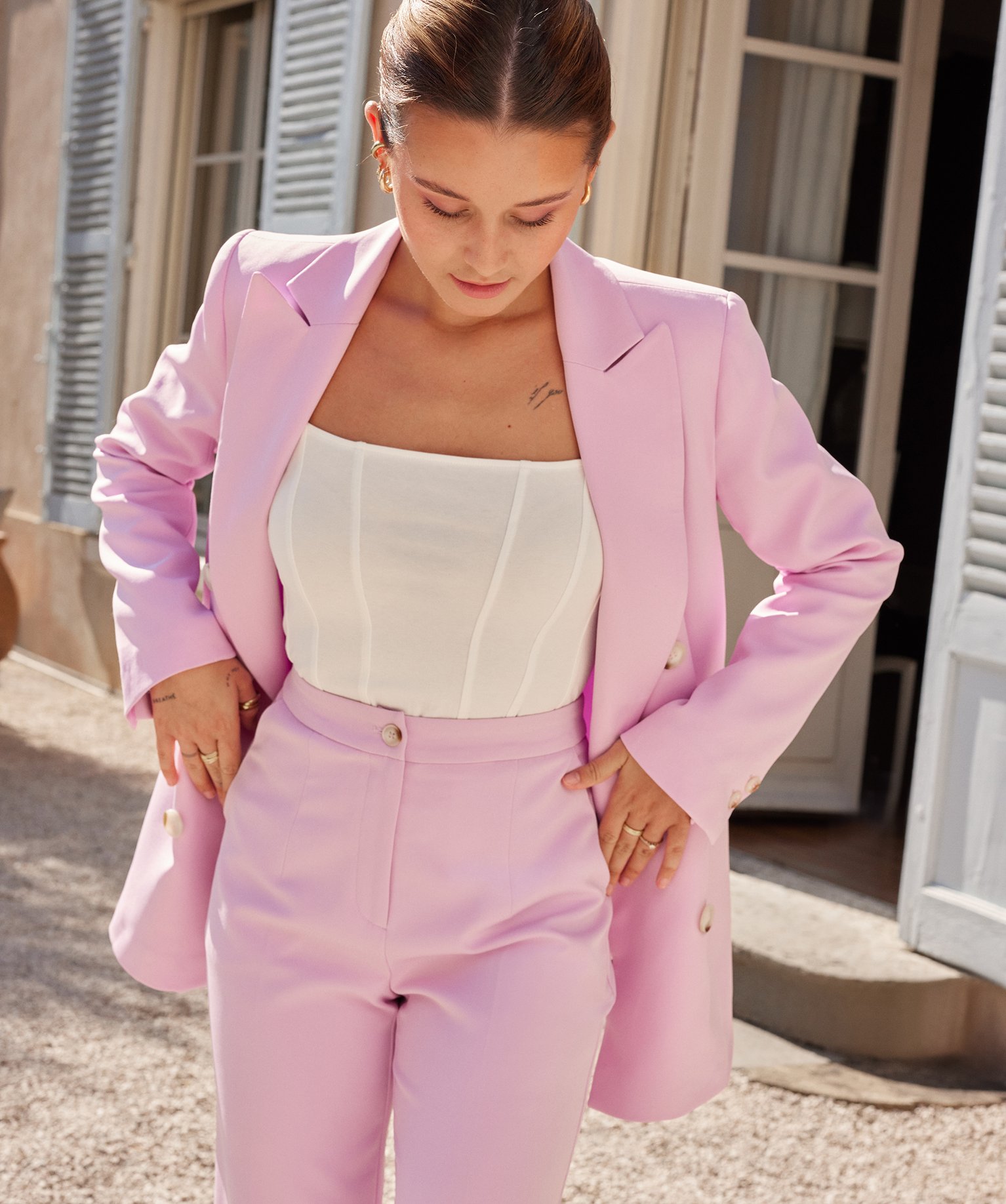 Blazer double boutonnage femme - Gémo x Melissaallbb violet clair | GEMO