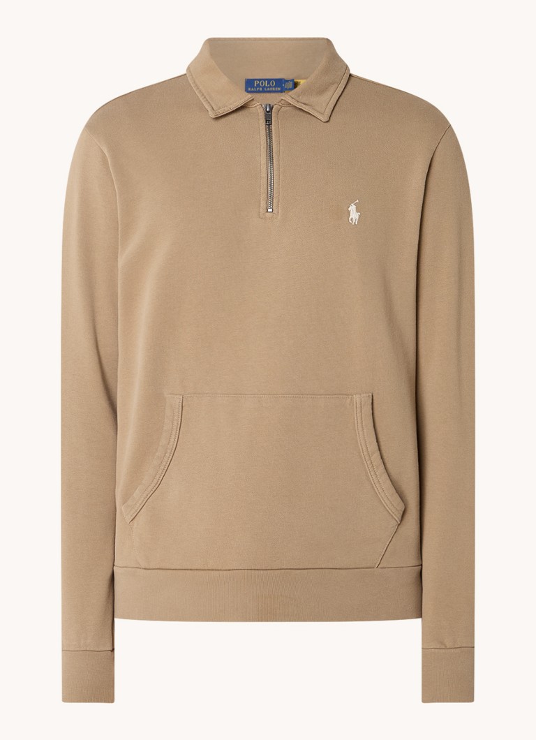 Pull Ralph Lauren en maille fine avec demi-zip et broderie logo