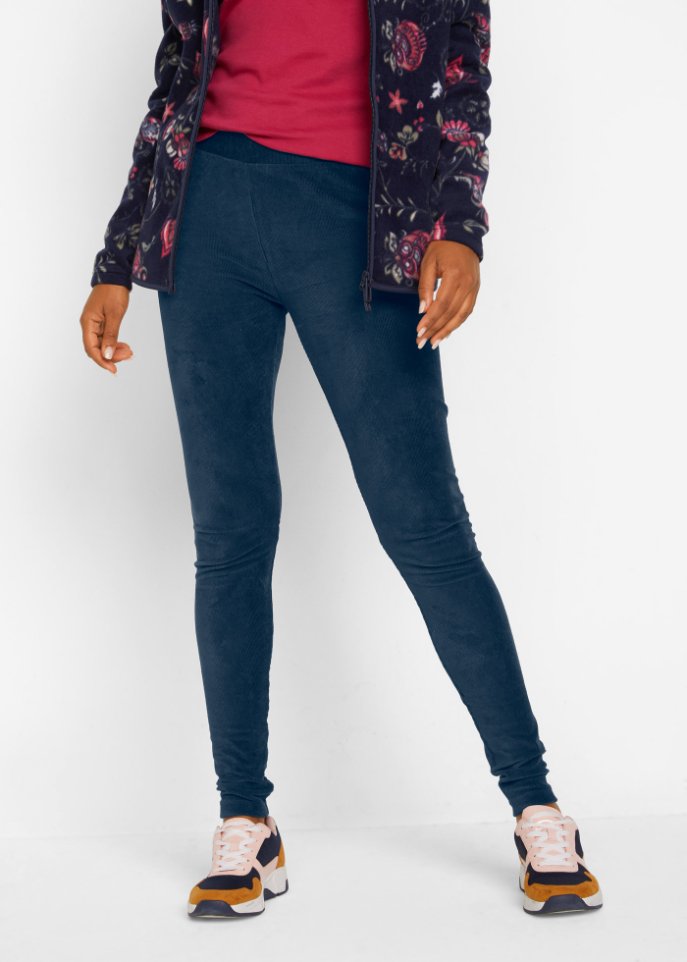 Feincord-Leggings mit breitem Komfortbund