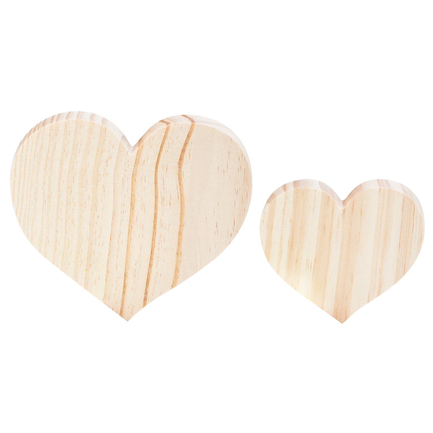 Herzen aus Holz, 2 Stück
