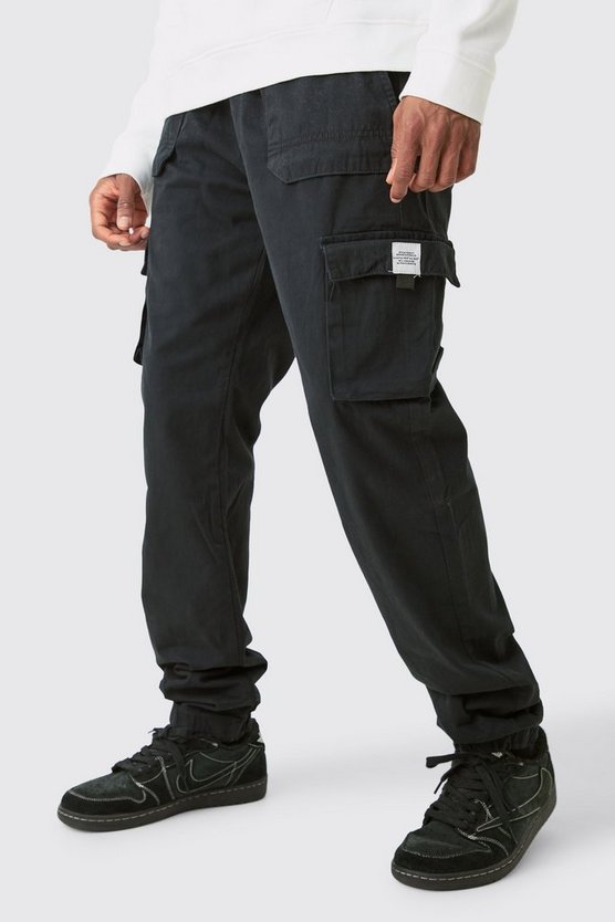 Tall Slim-Fit Cargo-Jogginghose mit elastischem Bund und Schnalle
