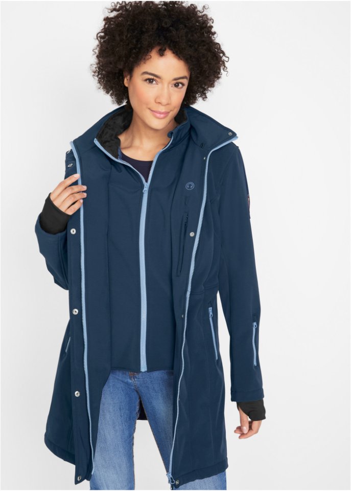 Stretch-Softshelljacke, 2 in 1-Optik
