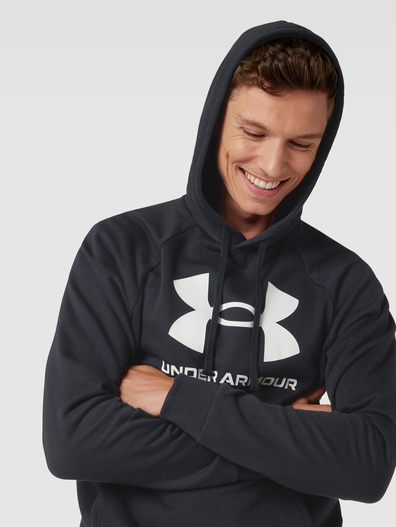 Hoodie mit Label-Print Modell 'Rival' in schwarz