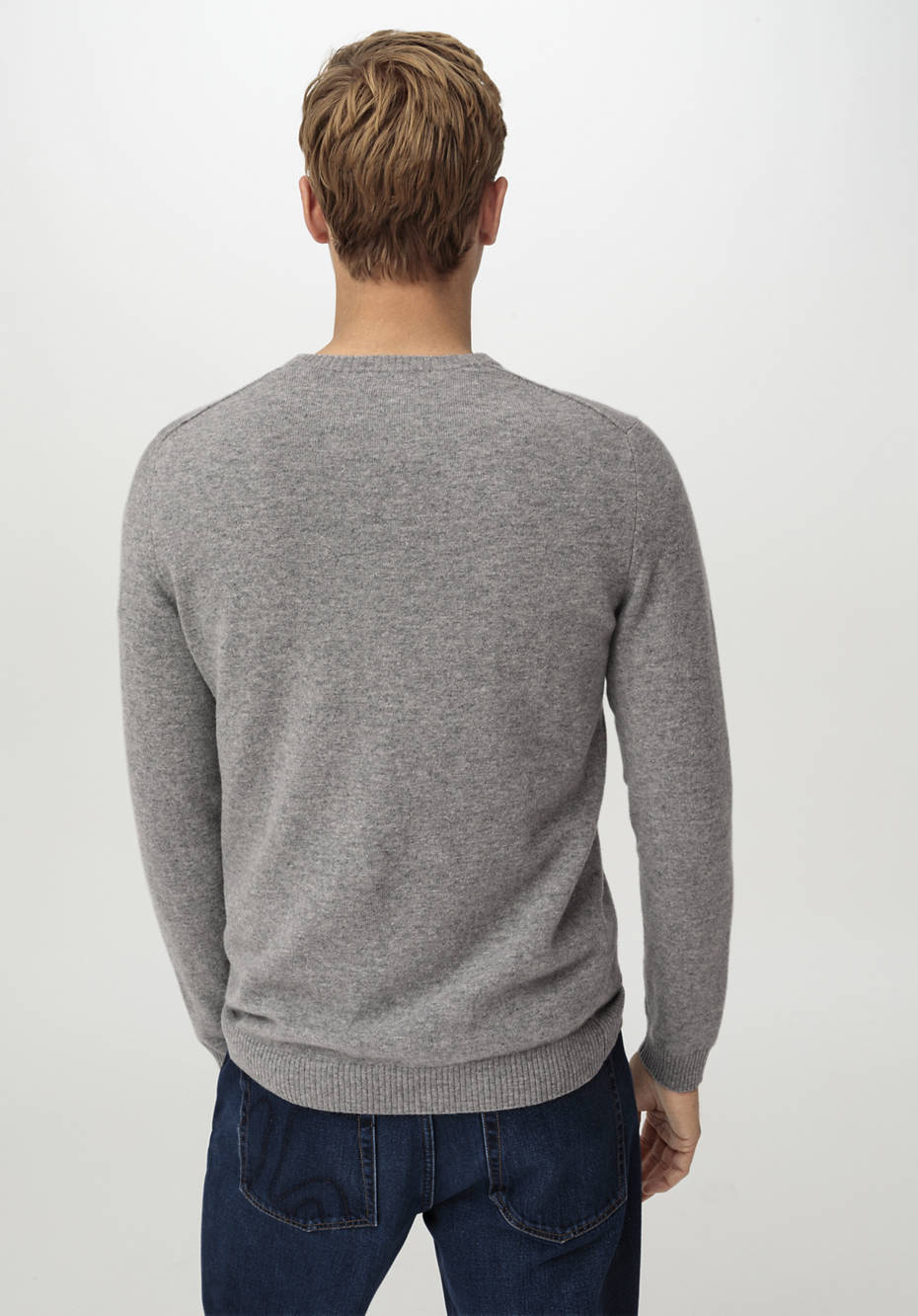 V-Pullover aus Schurwolle mit Kaschmir