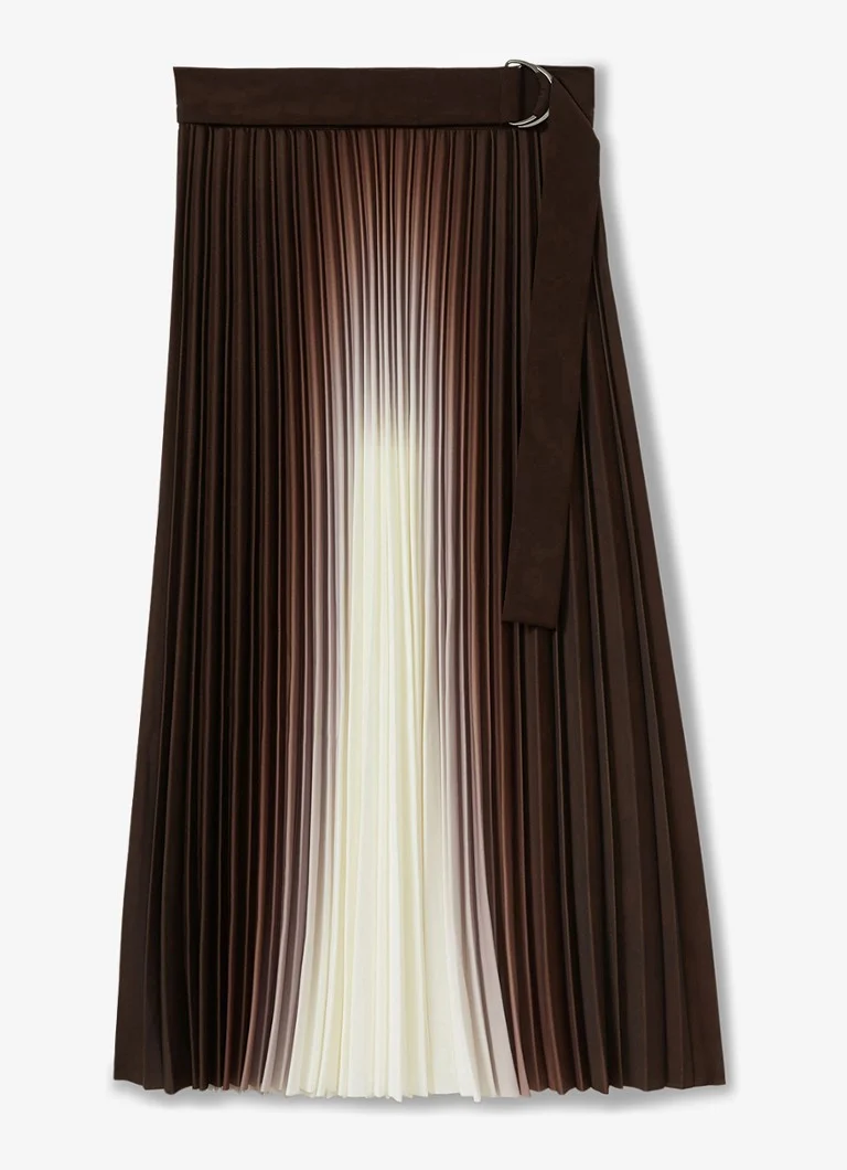 Jupe plissée midi Reiss Emeliana avec ceinture