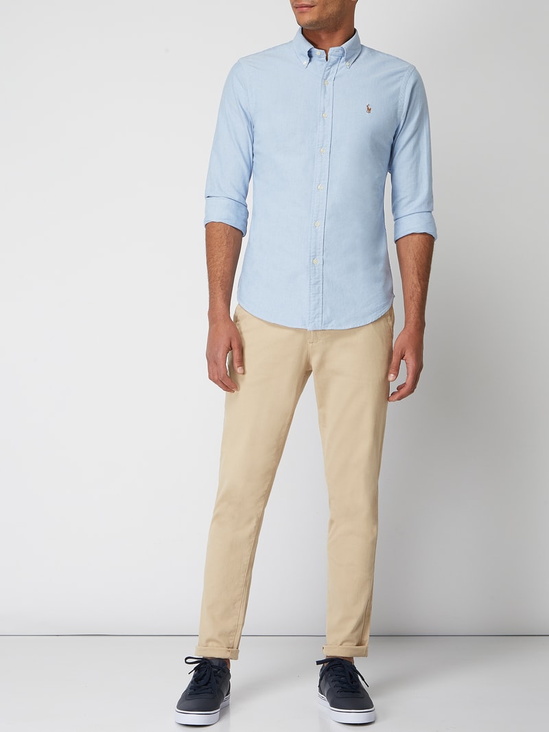 Slim Fit Freizeithemd aus Oxford in bleu