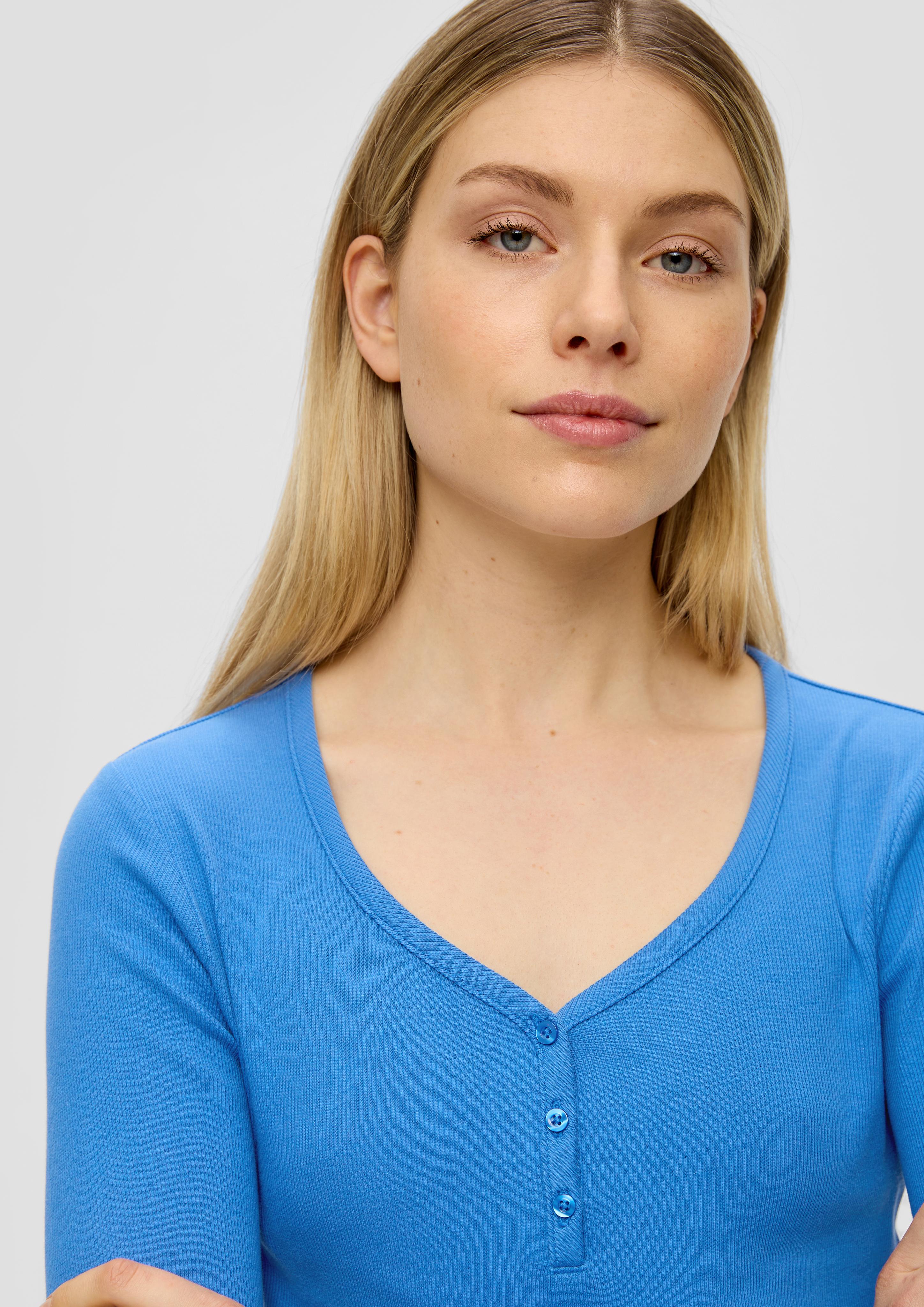 Rippshirt mit Knopfleiste  2145528-5531