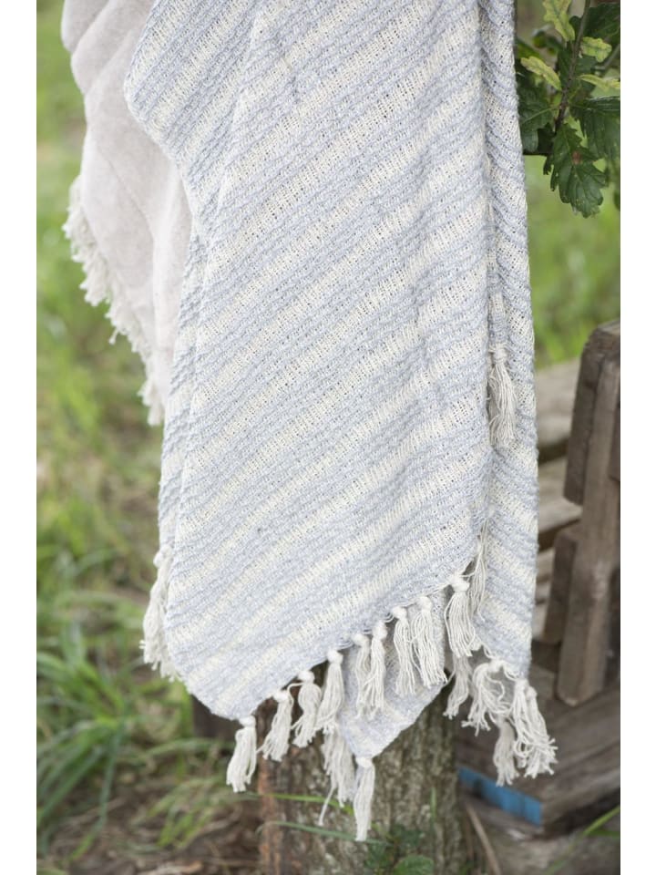 IB Laursen Plaid Hellblau Creme Streifen Muster 130x160 günstig kaufen onesize