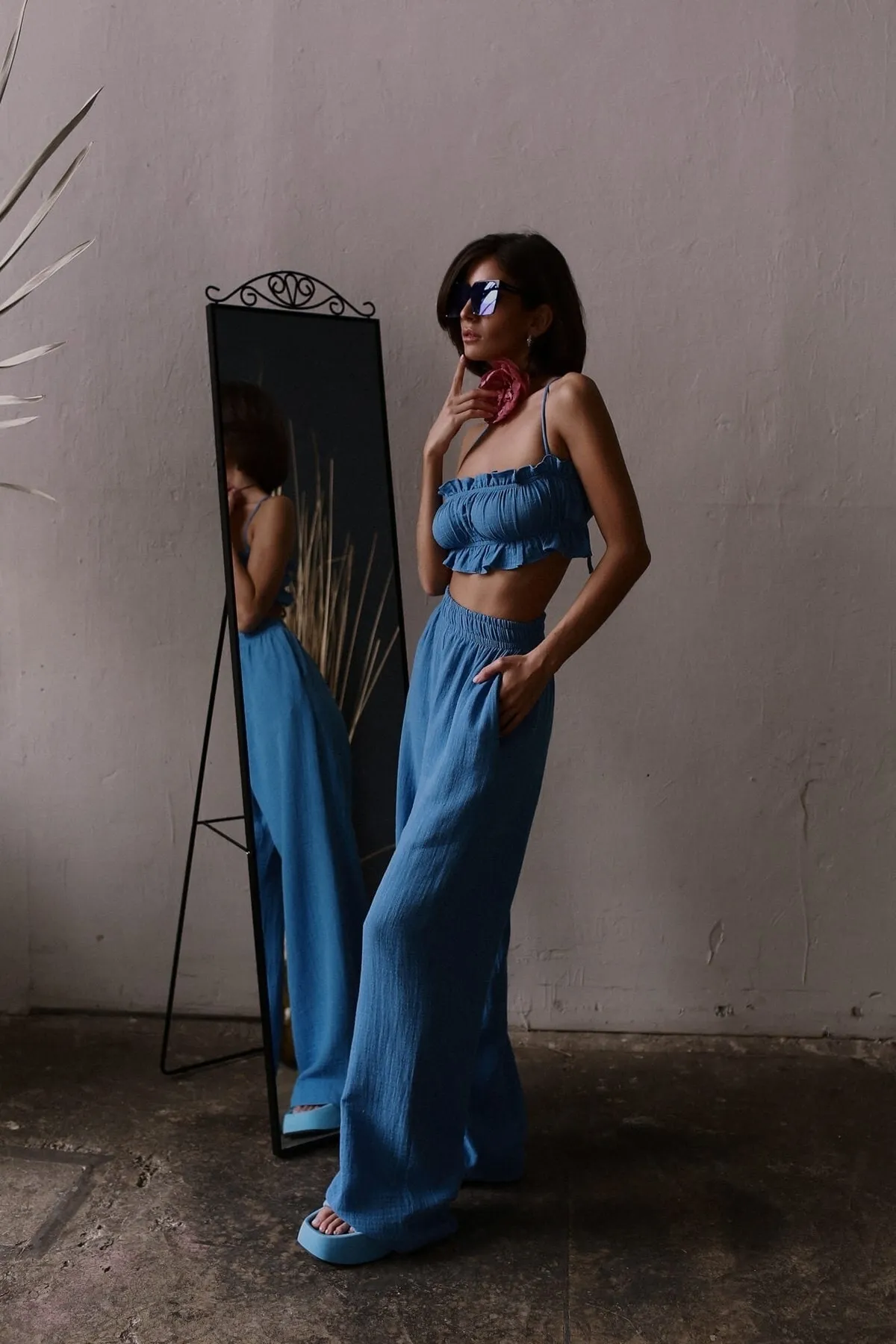 BOHEMAİ  Harvey Blue Musselin-Ernteset