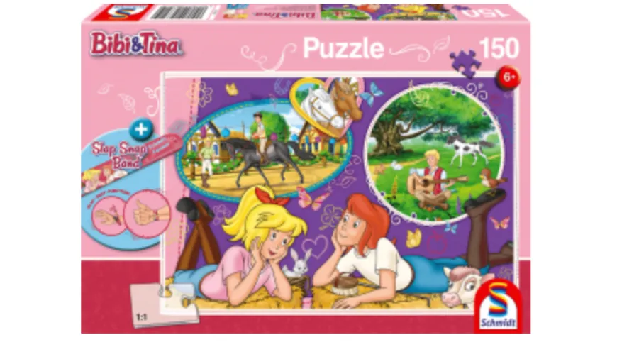 Schmidt Spiele - Kinderpuzzle - Bibi und Tina: Freundinnnen für immer + Slap-Snap-Band