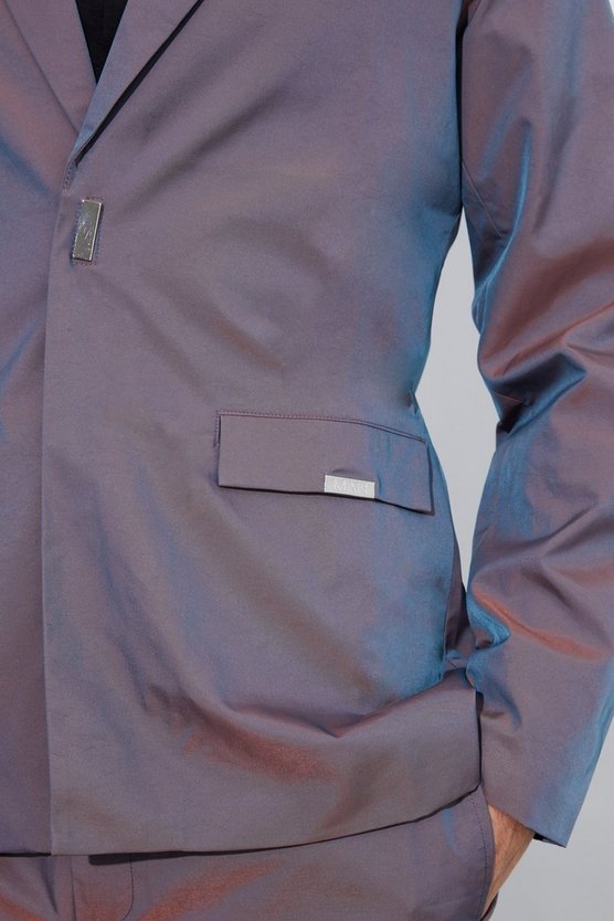 Glänzender einreihiger Slim-Fit Blazer