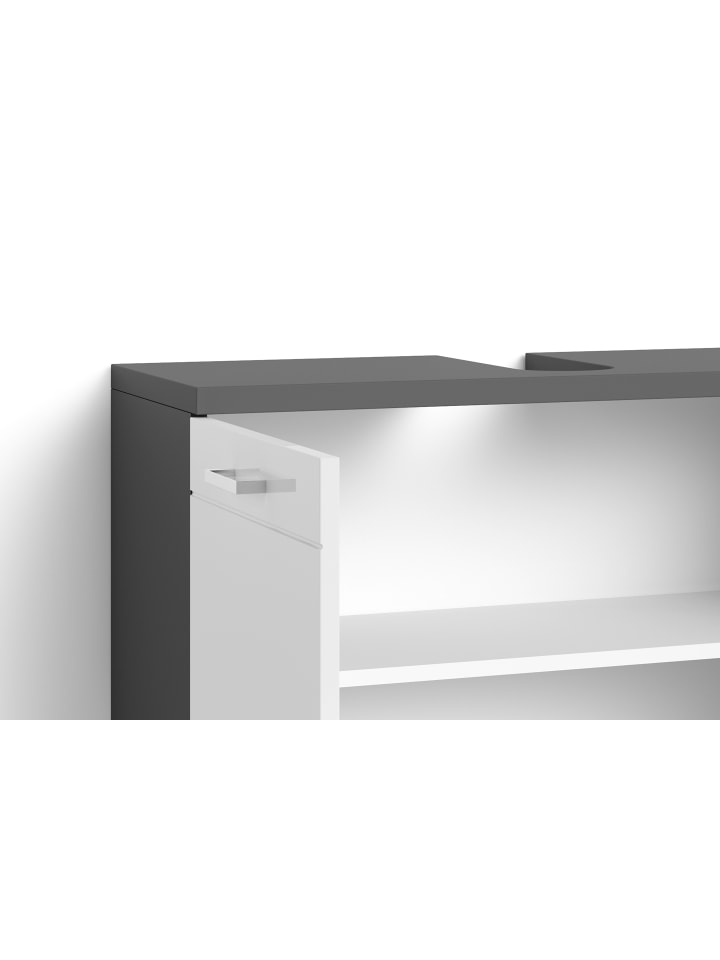 byLiving Waschbeckenunterschrank NEBRASKA in Anthrazit / Weiß - (B) 80 x (H) 59 x (T) 31,5 cm günstig kaufen onesize