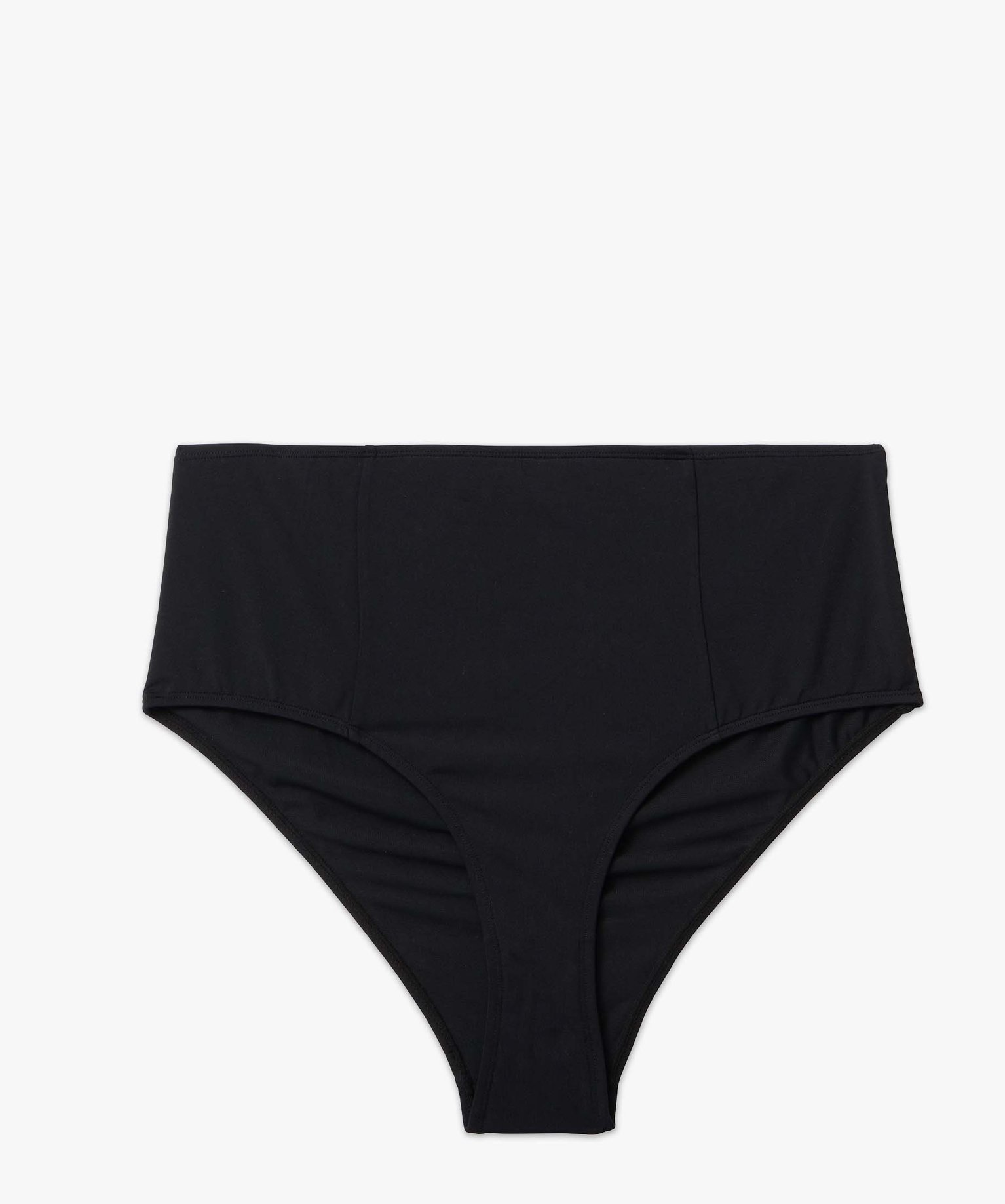 Bas de maillot de bain femme grande taille à taille haute noir | GEMO