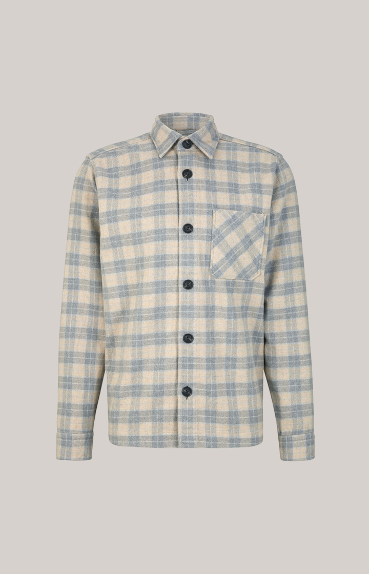 Flanell-Hemd Kalan in Grau/Beige gemustert