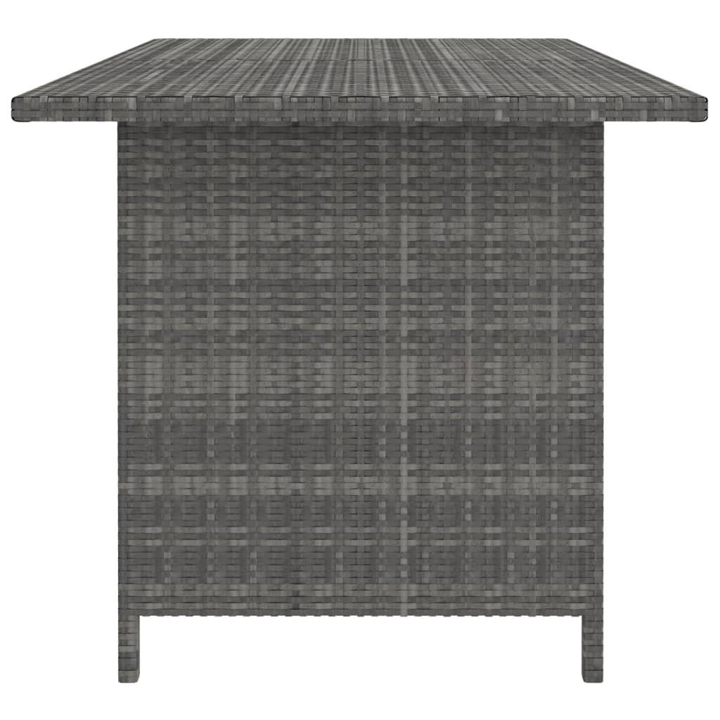 vidaXL Loungesofa Garten-Esstisch Grau 110x70x65 cm Poly Rattan, 1 Teile