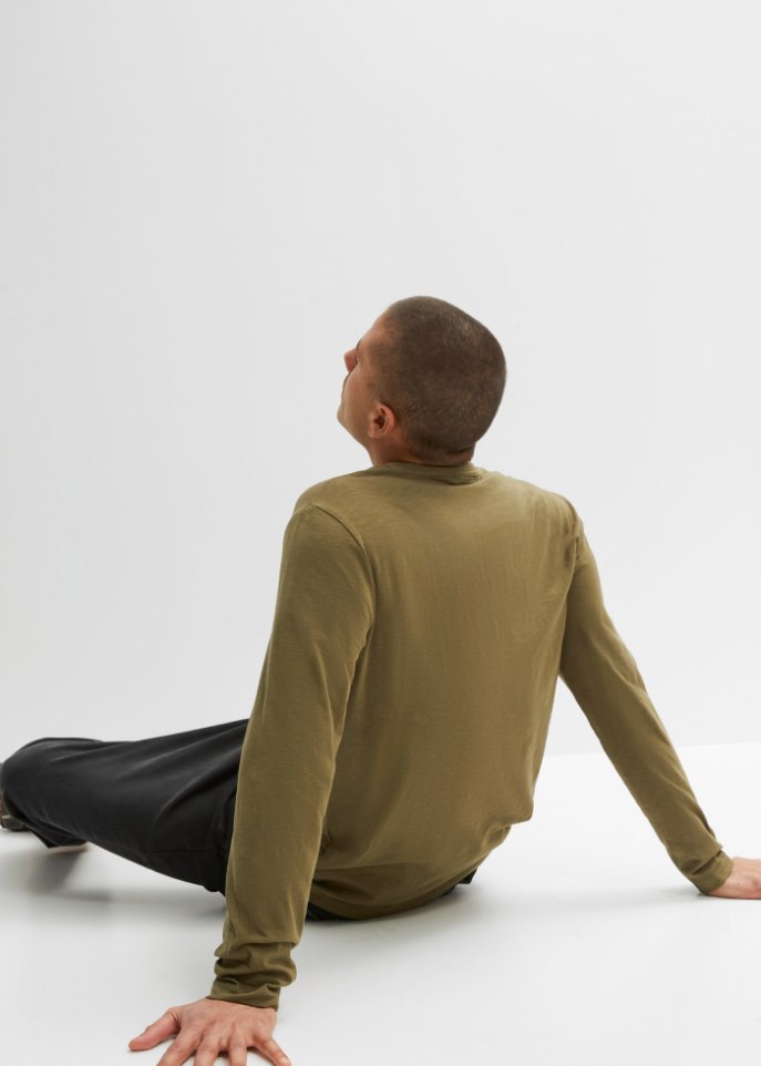 Henleyshirt in 2 in 1 Optik, Langarm