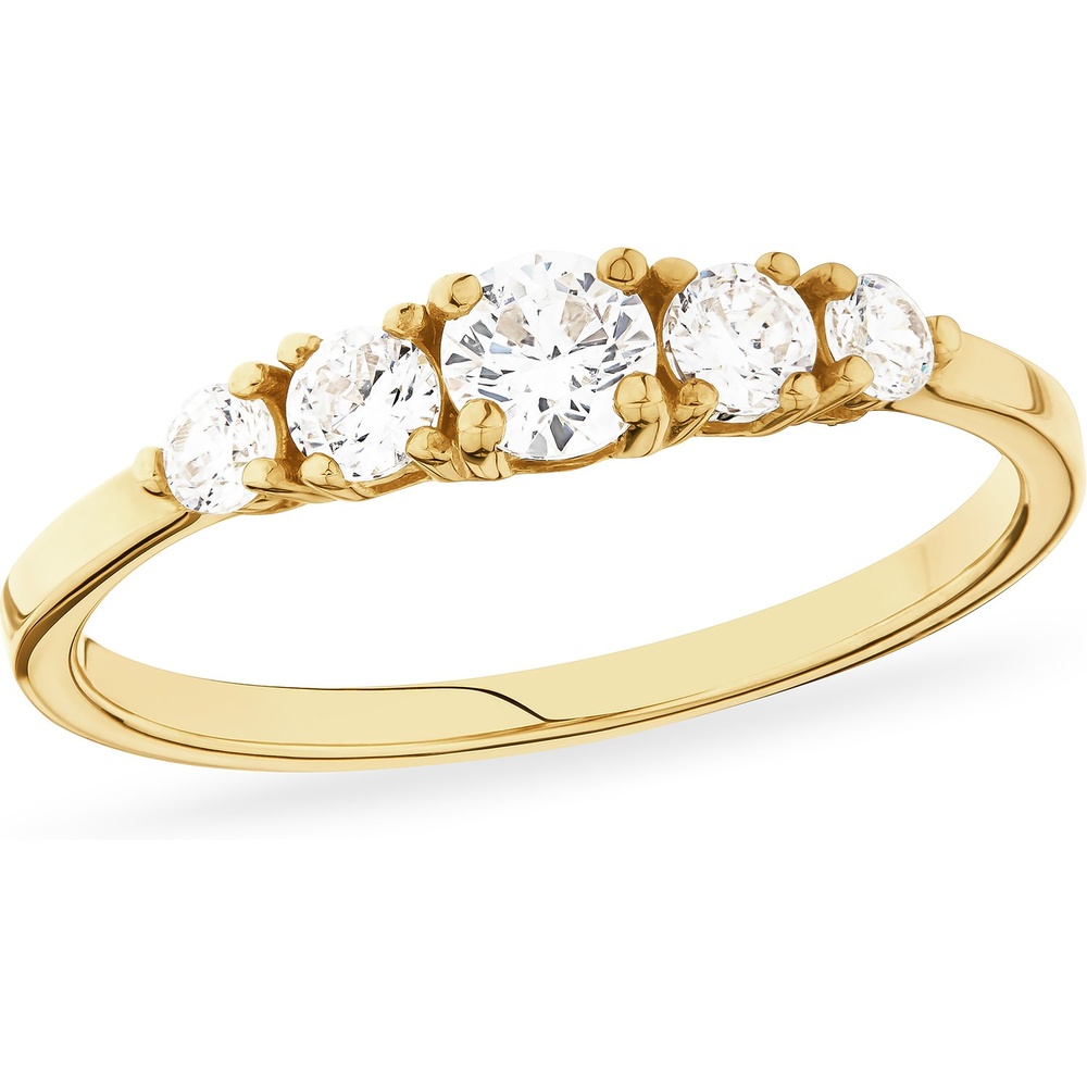 FAVS Bague pour femme 375 Or jaune or jaune Bague