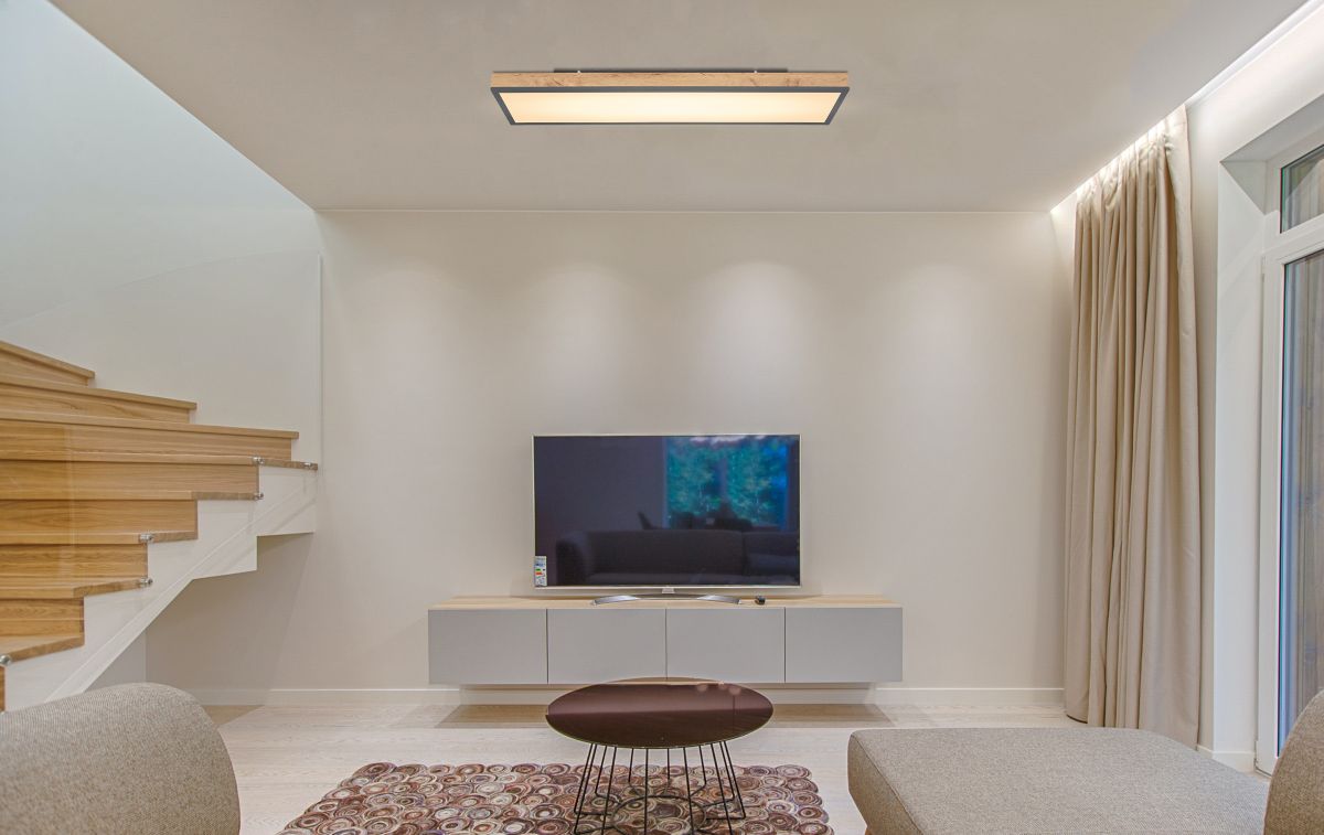 LED Deckenleuchte Rodo Eiche 80 x 20 cm