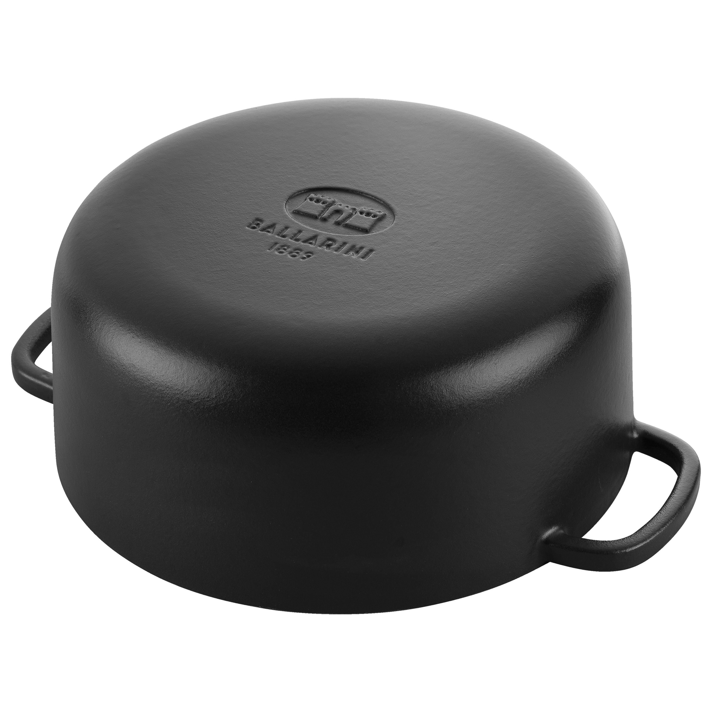 Cocotte 24 cm, rund, Schwarz, Gusseisen