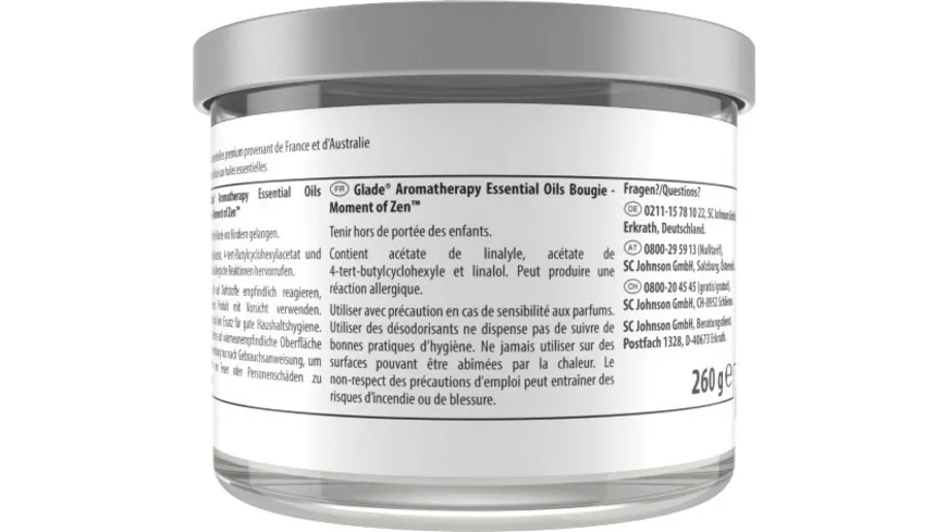Glade Aromatherapy Essential Oils Duftkerze Moment of Zen