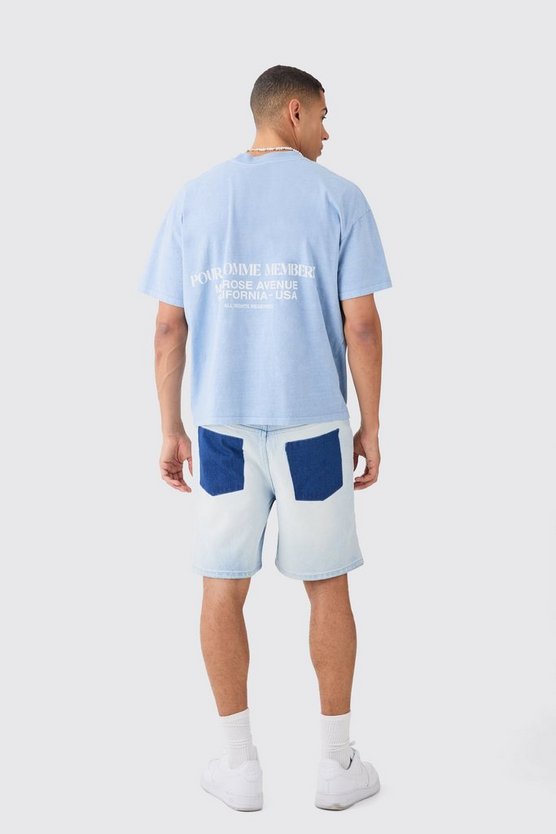 Lockere Jeansshorts in Ice Blue