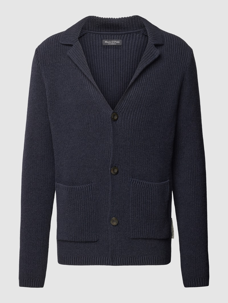 Strickjacke mit Eingrifftaschen in dunkelblau