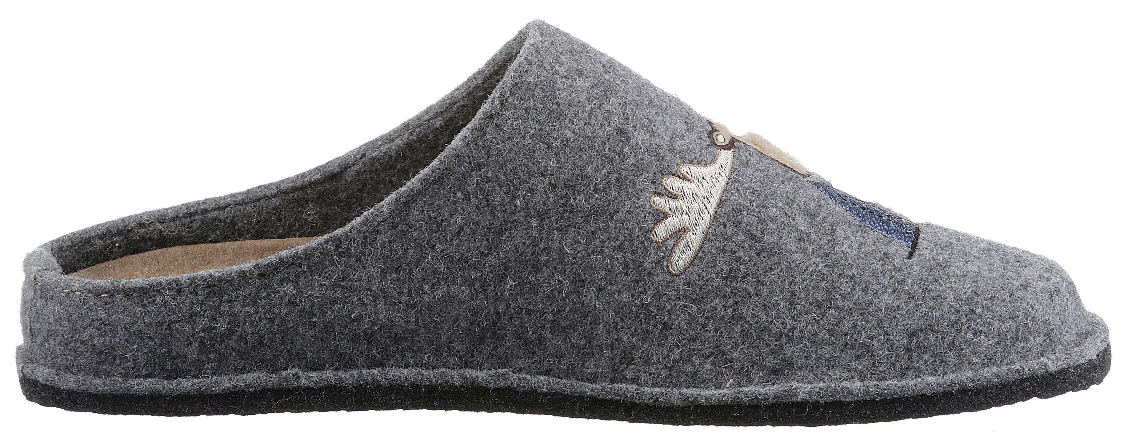 Tofee Pantoffel mit Rentier-Motiv