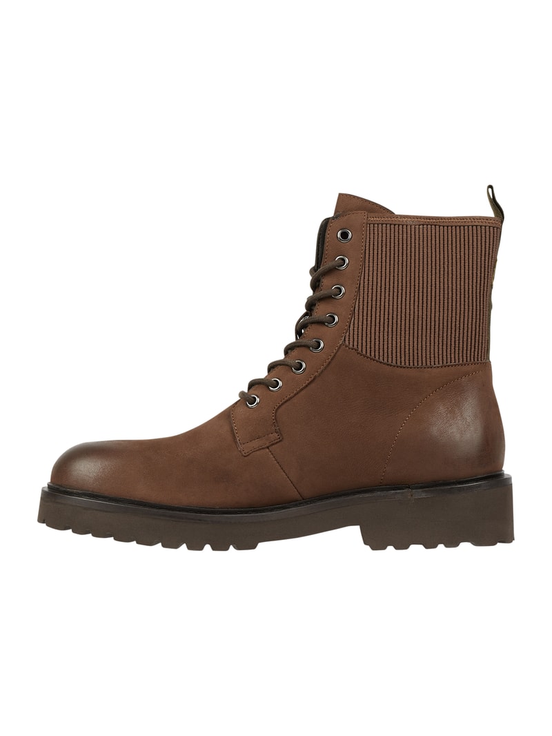 Boots aus Leder in beige