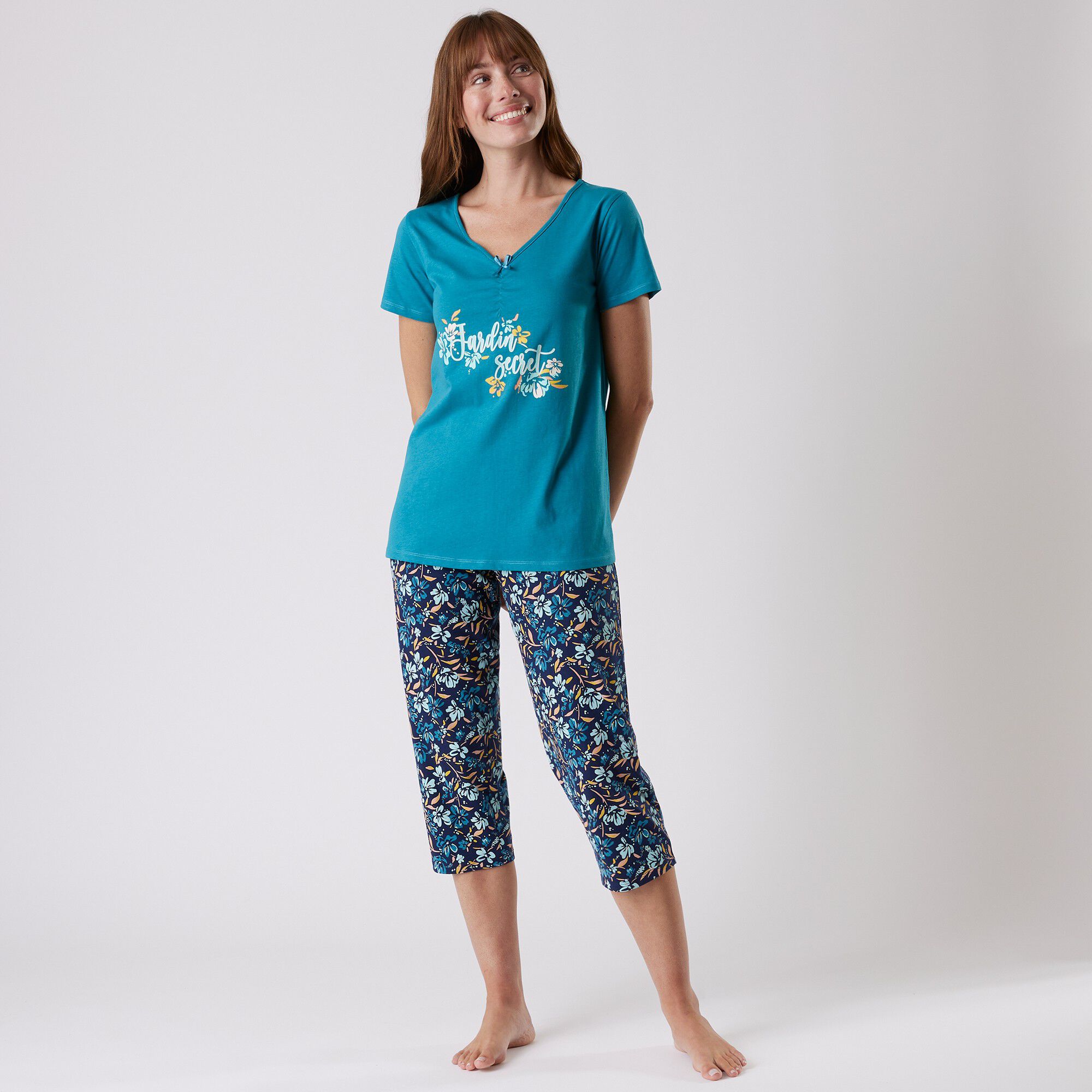 Tee-shirt pyjama manches courtes imprimé 