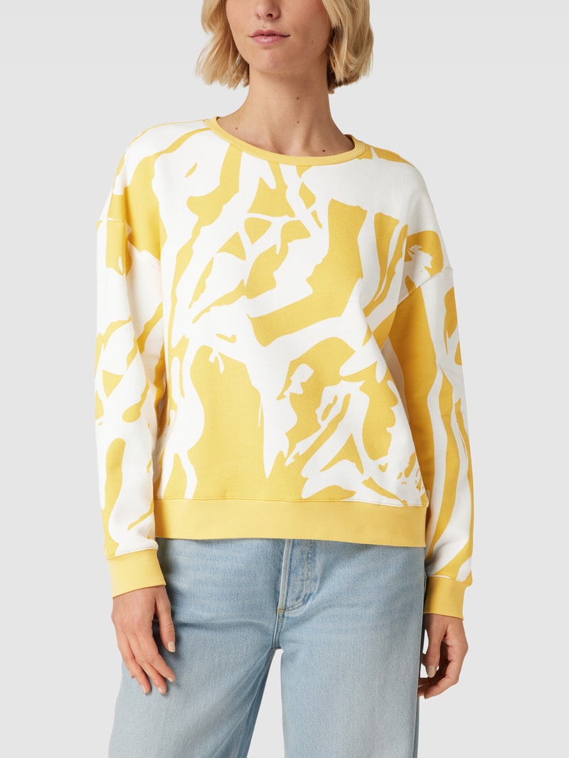 Sweatshirt mit Allover-Muster Modell 'Bo' in gelb