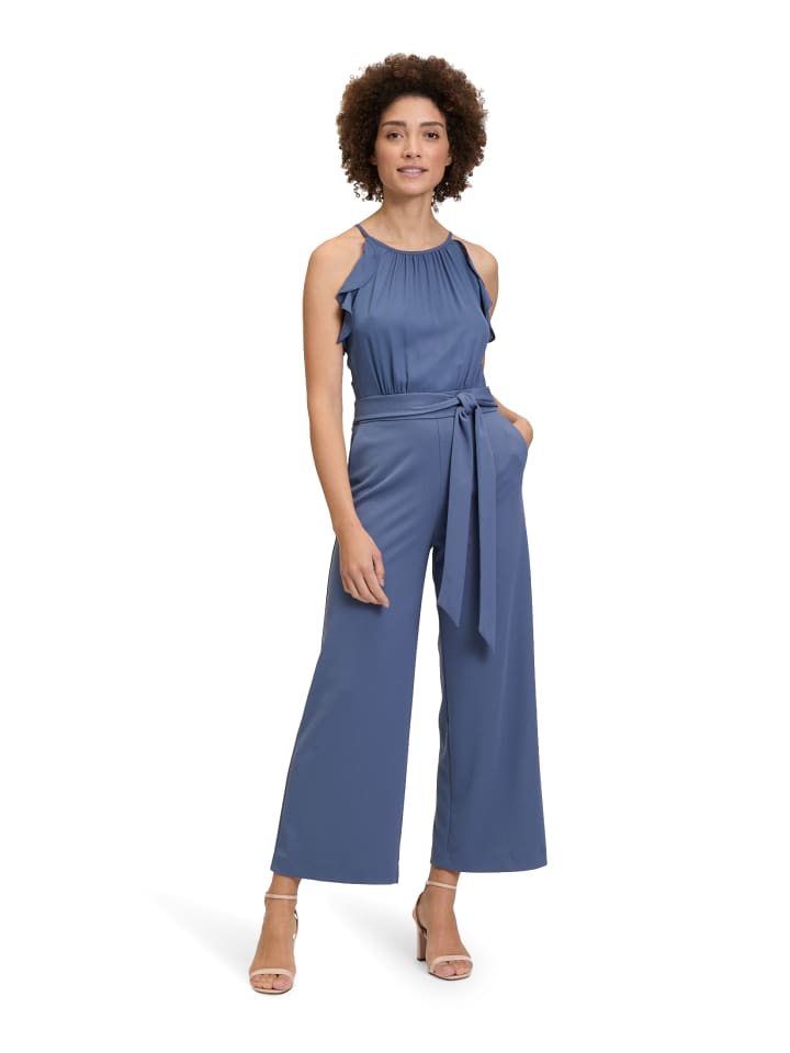 Vera Mont Jumpsuit mit Volant in Blue Stone günstig kaufen