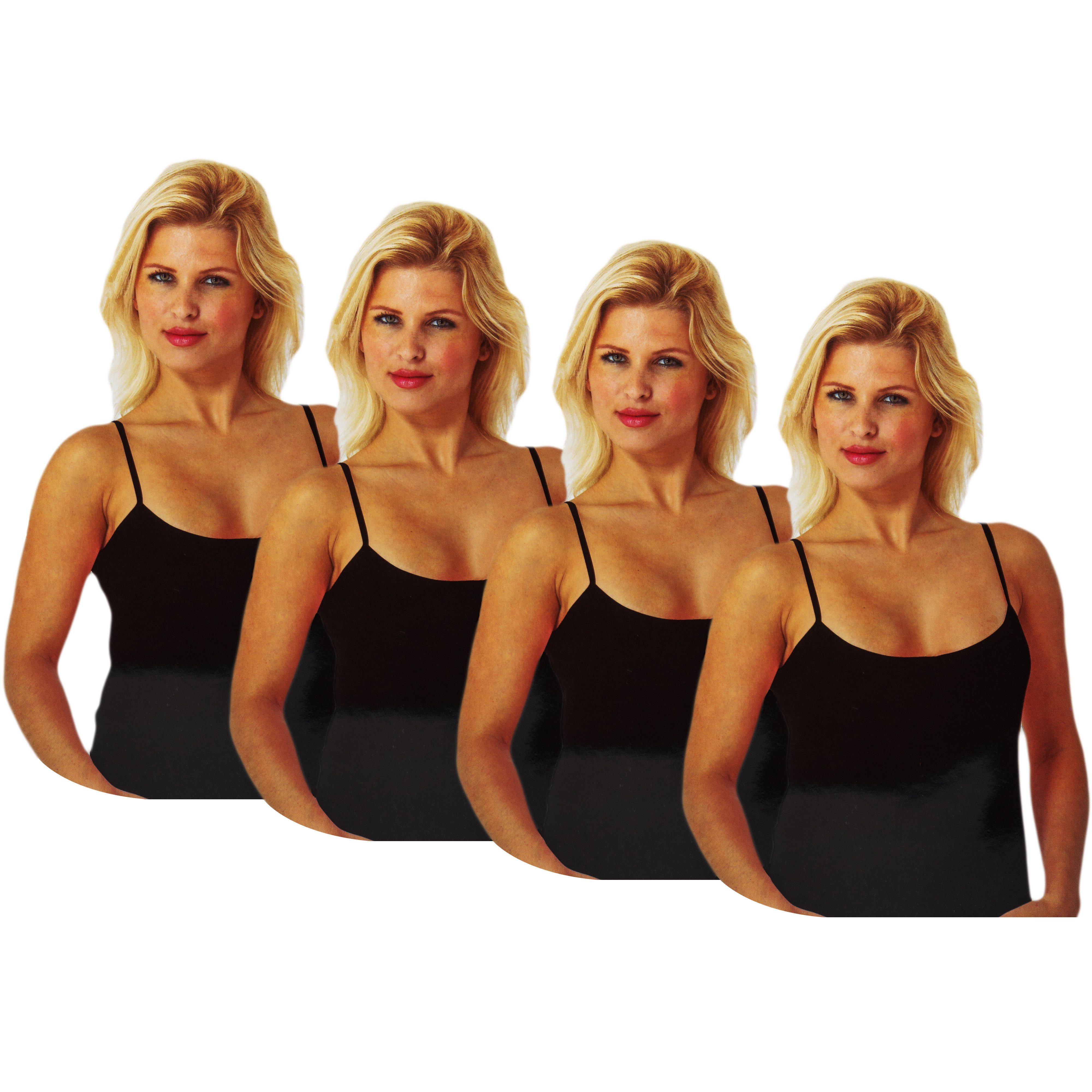 TEXEMP Spaghettitop 2 bis 6 Damen Unterhemd Top Baumwolle Tank Shirt Lady Damentop Trägertop Unterwäsche Spaghettiträger (2-tlg) 100% gekämmte Baumwolle