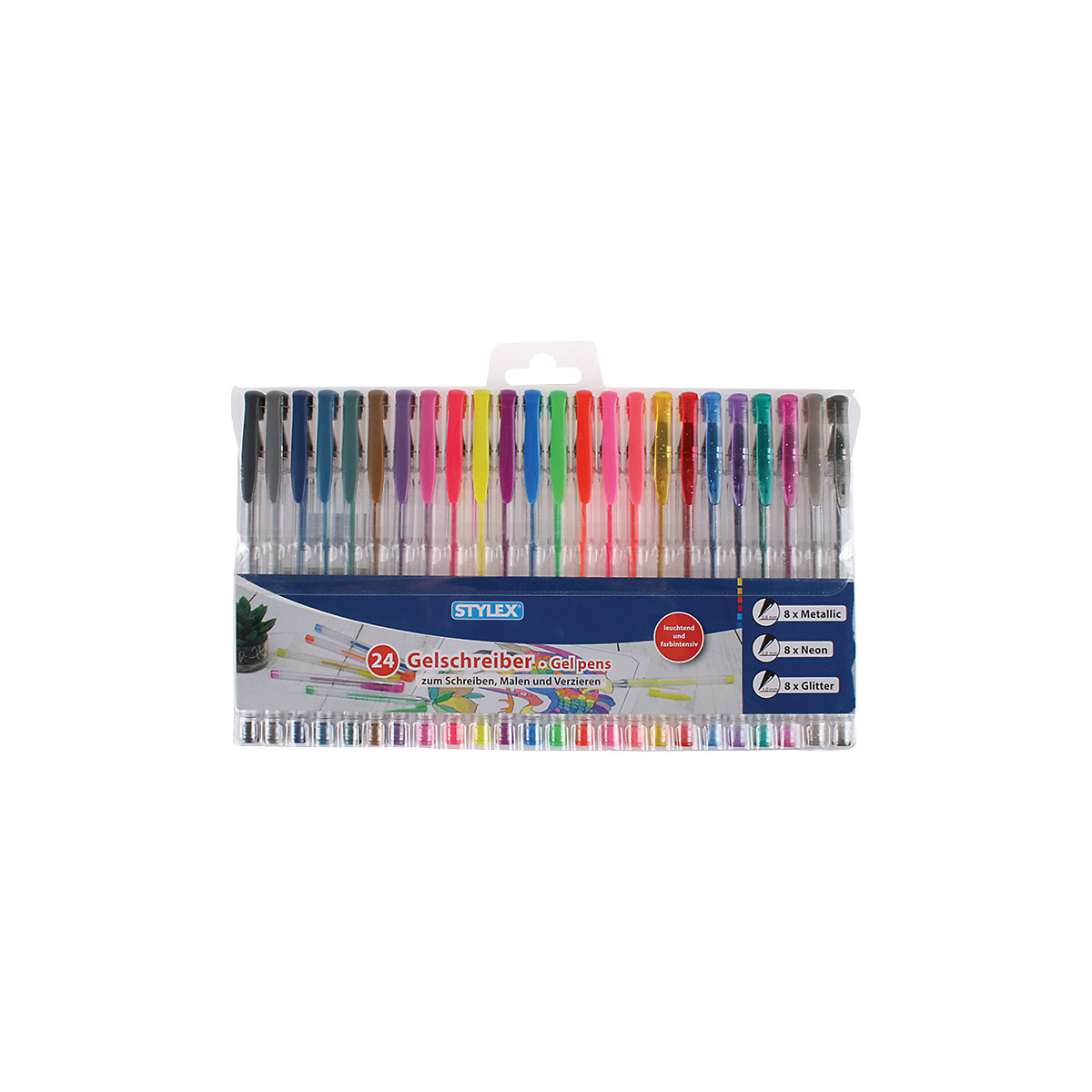 Gelmalschreiber Neon, Metallic & Glitter, 24 Farben