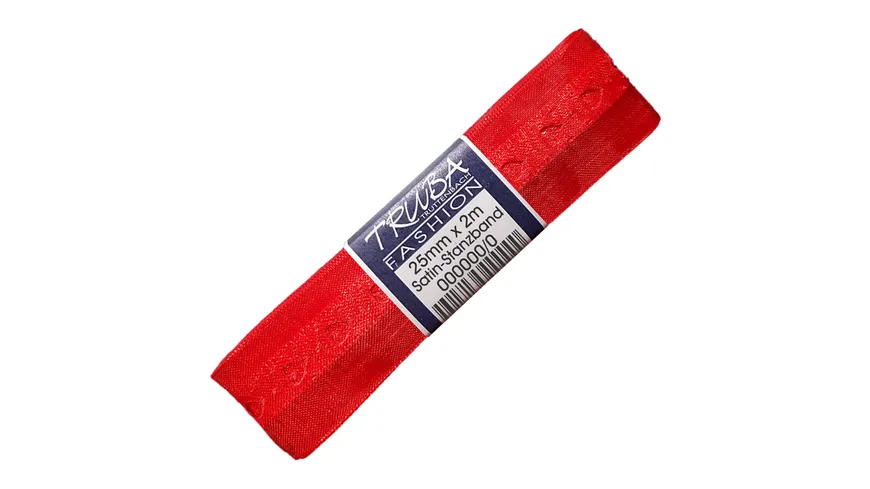 TRUBA Satin-Chiffonband Herzen rot 2 m