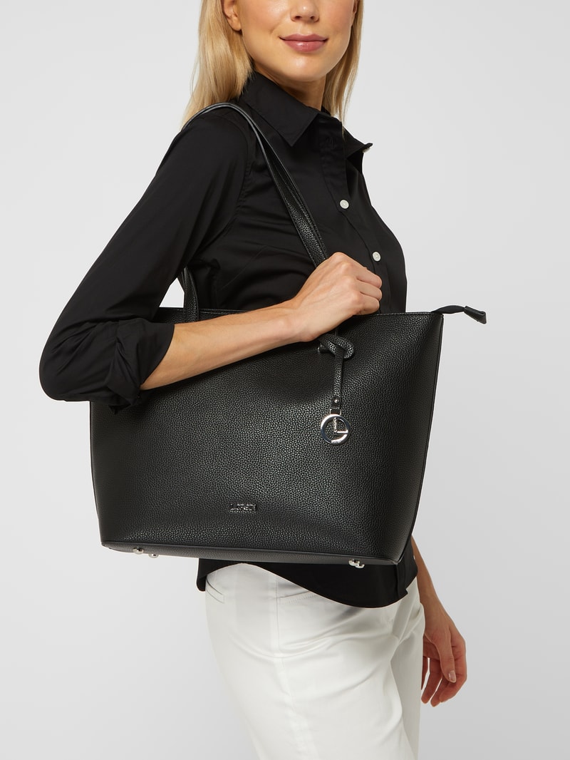 Shopper in Leder-Optik in schwarz