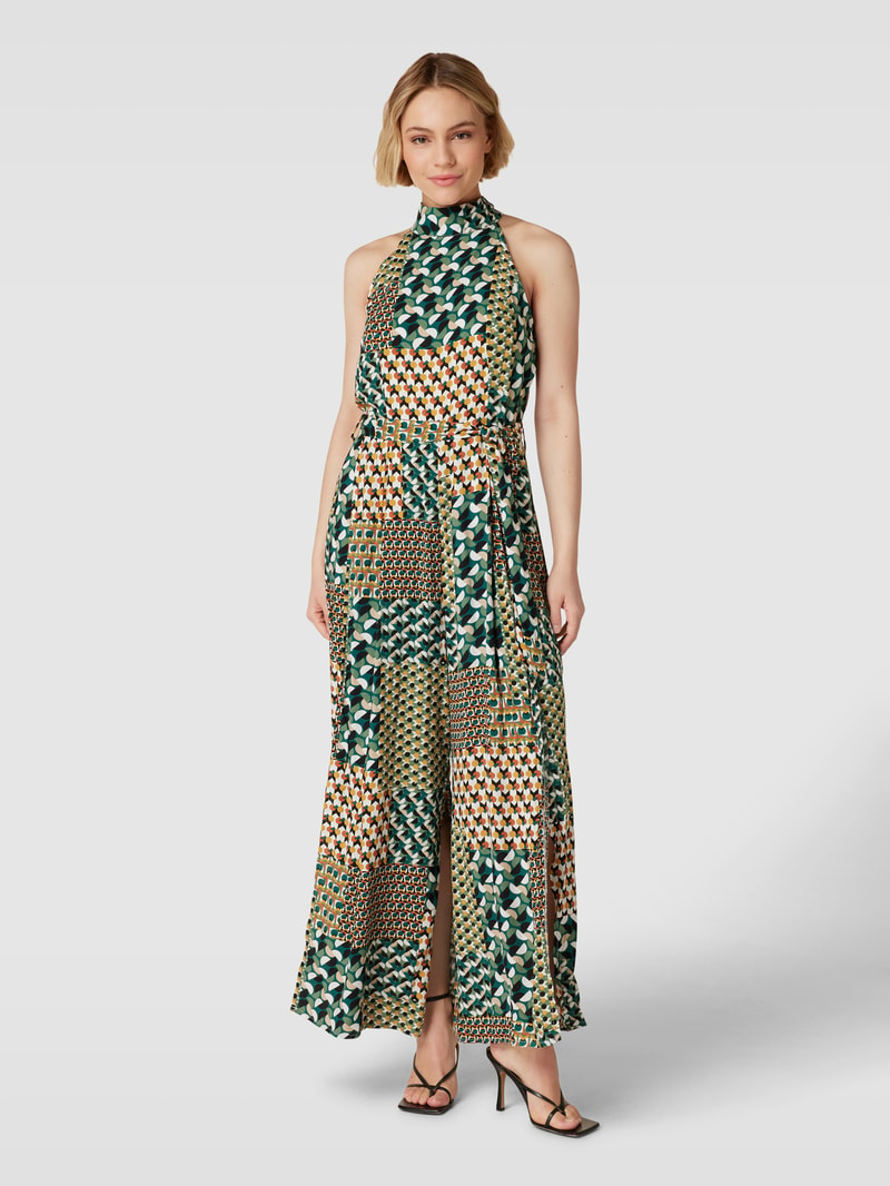 Jumpsuit aus Viskose mit Allover-Print in marineblau