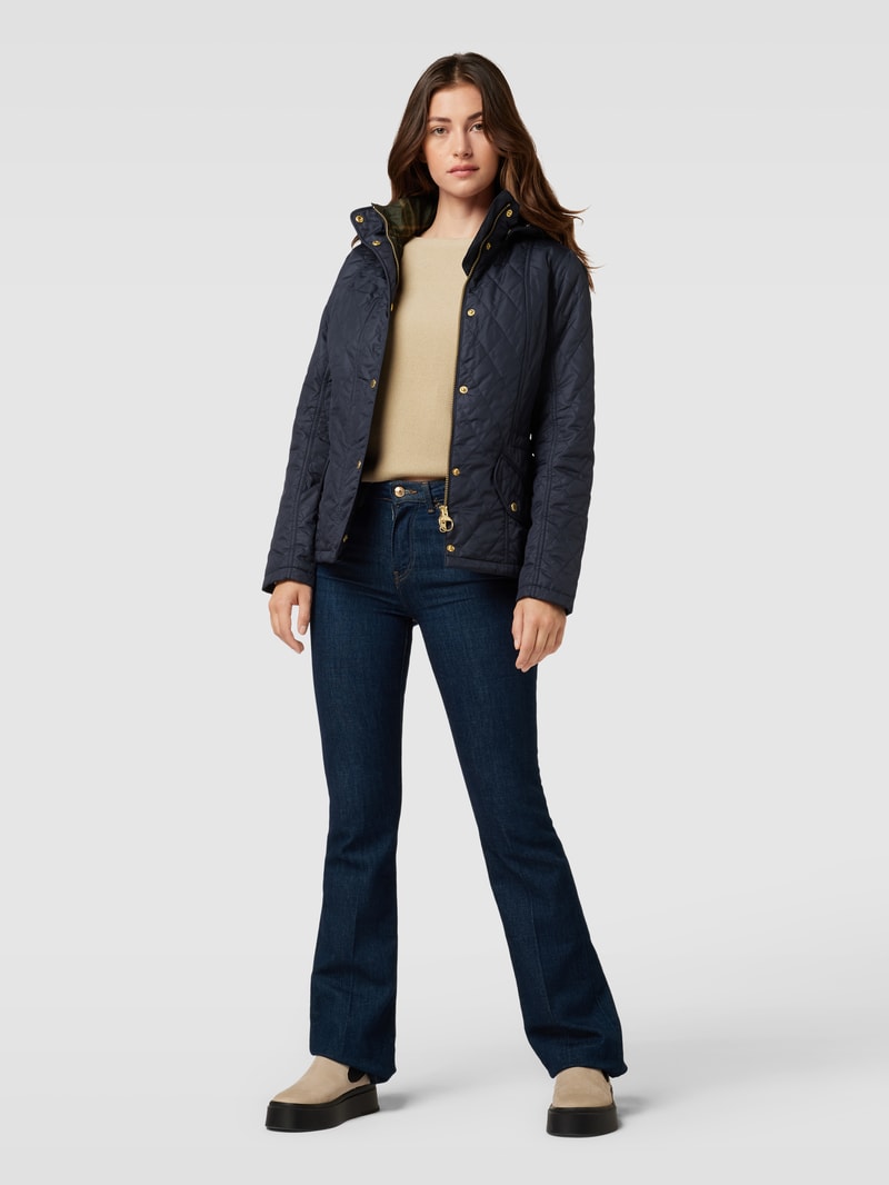 Steppjacke mit abnehmbarer Kapuze Modell 'MILLFIRE' in marineblau