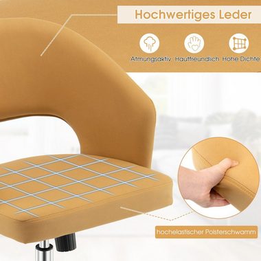 COSTWAY Bürostuhl höhenverstellbarer Schreibtischstuhl, Drehstuhl, bis 150 kg belastbar, Gelb