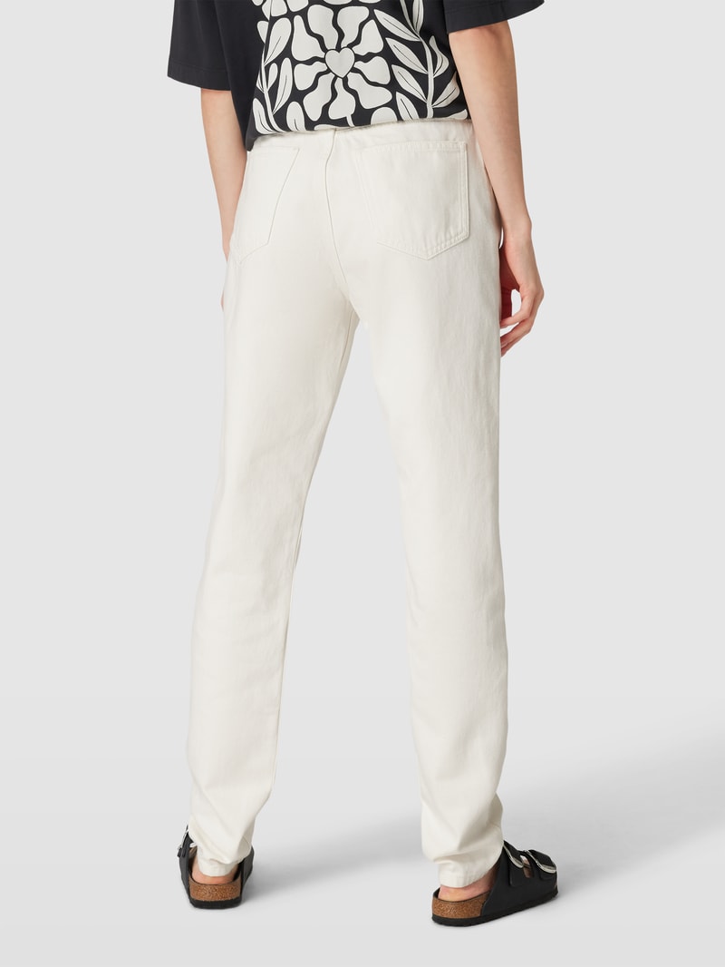 Bootcut Jeans mit Label-Detail in weiss