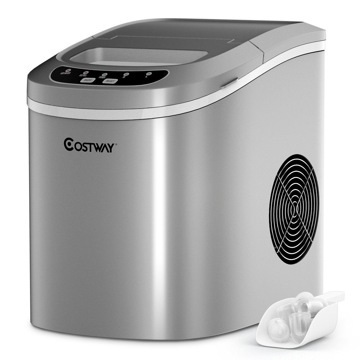 COSTWAY Eiswürfelmaschine, Eiswürfel in 6-13min, 12kg in 24H., 2 Größen