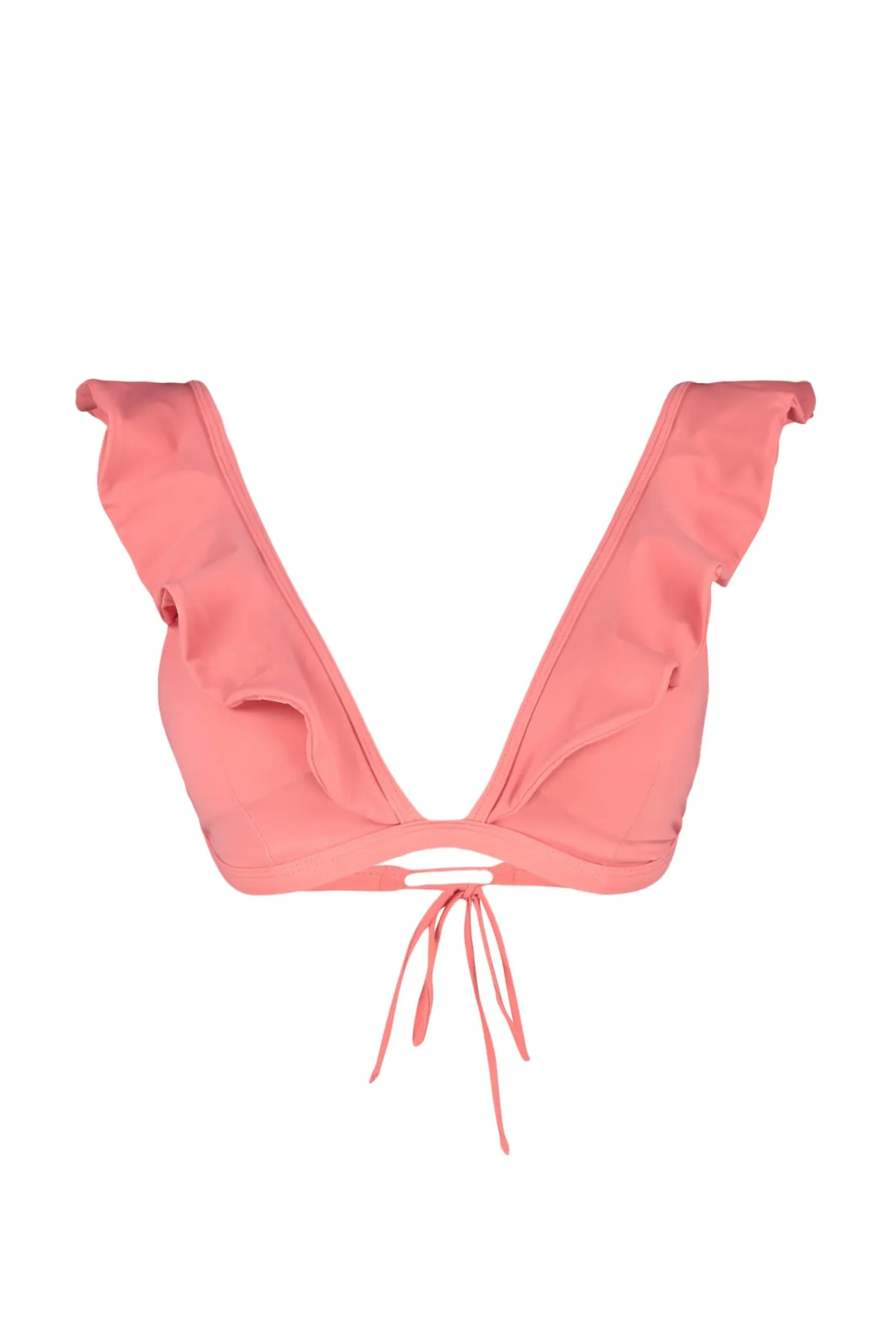 Trendyol Collection  Rosafarbenes Triangel-Bikinioberteil mit Volant TBESS22BU0023