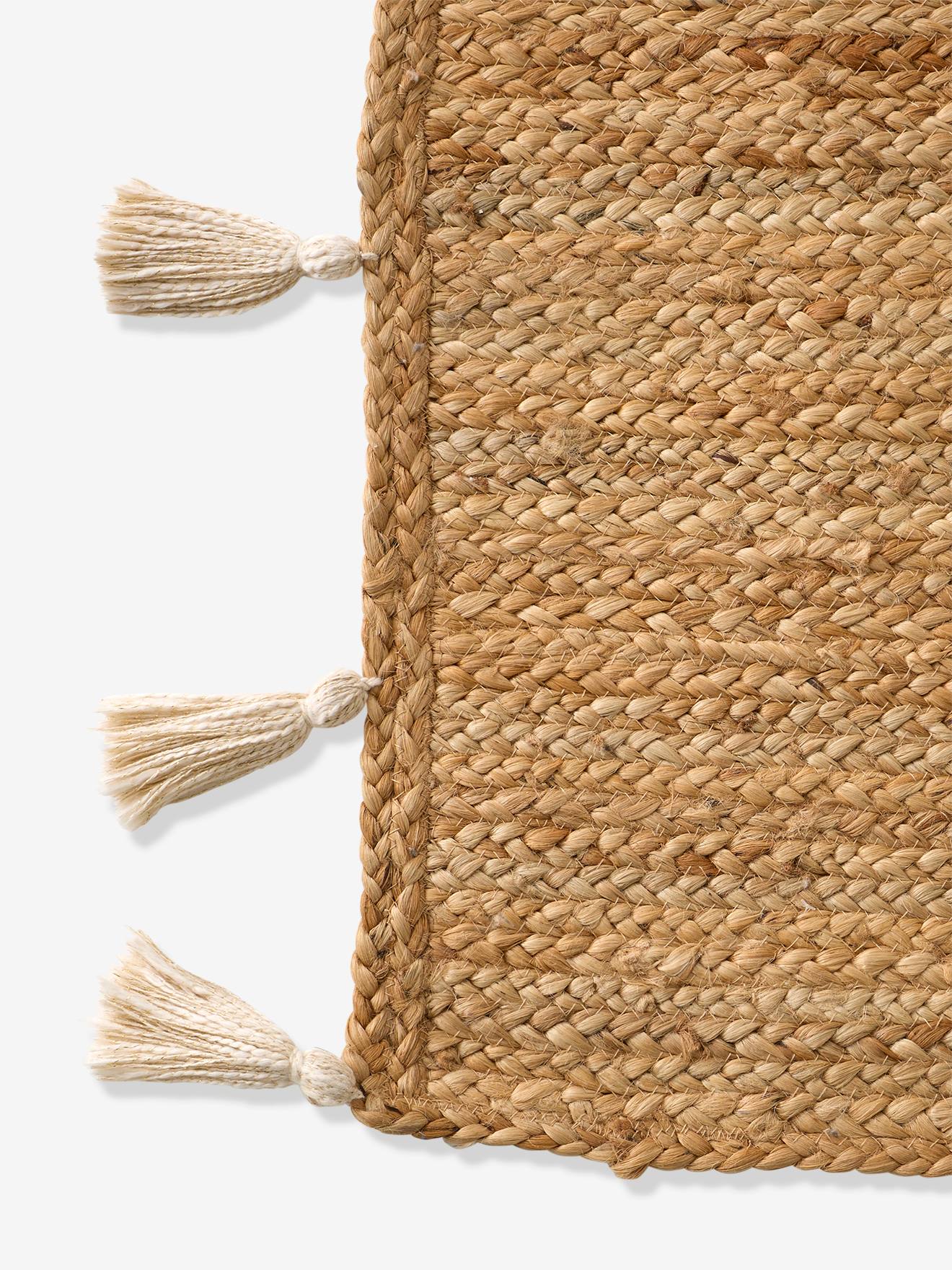 Vertbaudet Kinderzimmer Jute-Teppich mit Quasten - beige golden