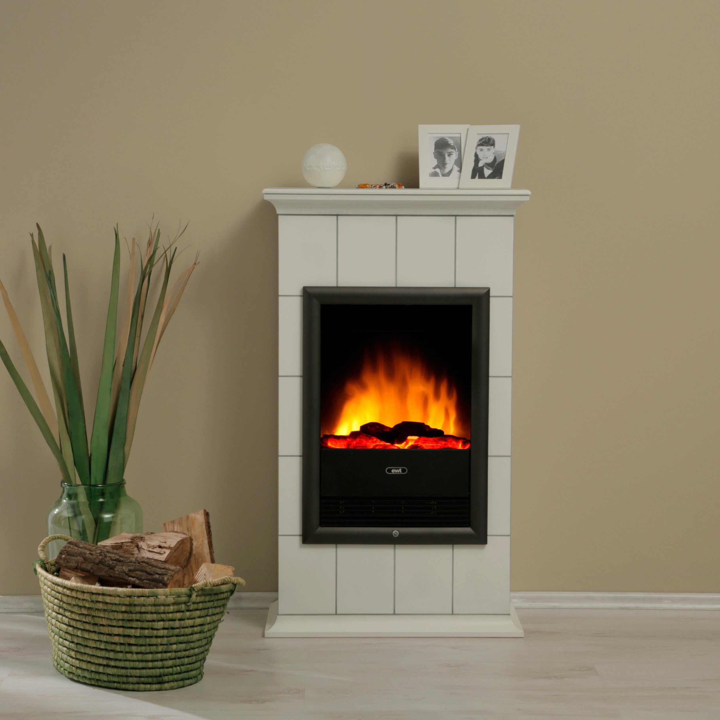 Albero Elektrokamin Binz, mit Heizung, 2 Heizstufen 1000/2000 W, LED 3D Flammeffekt