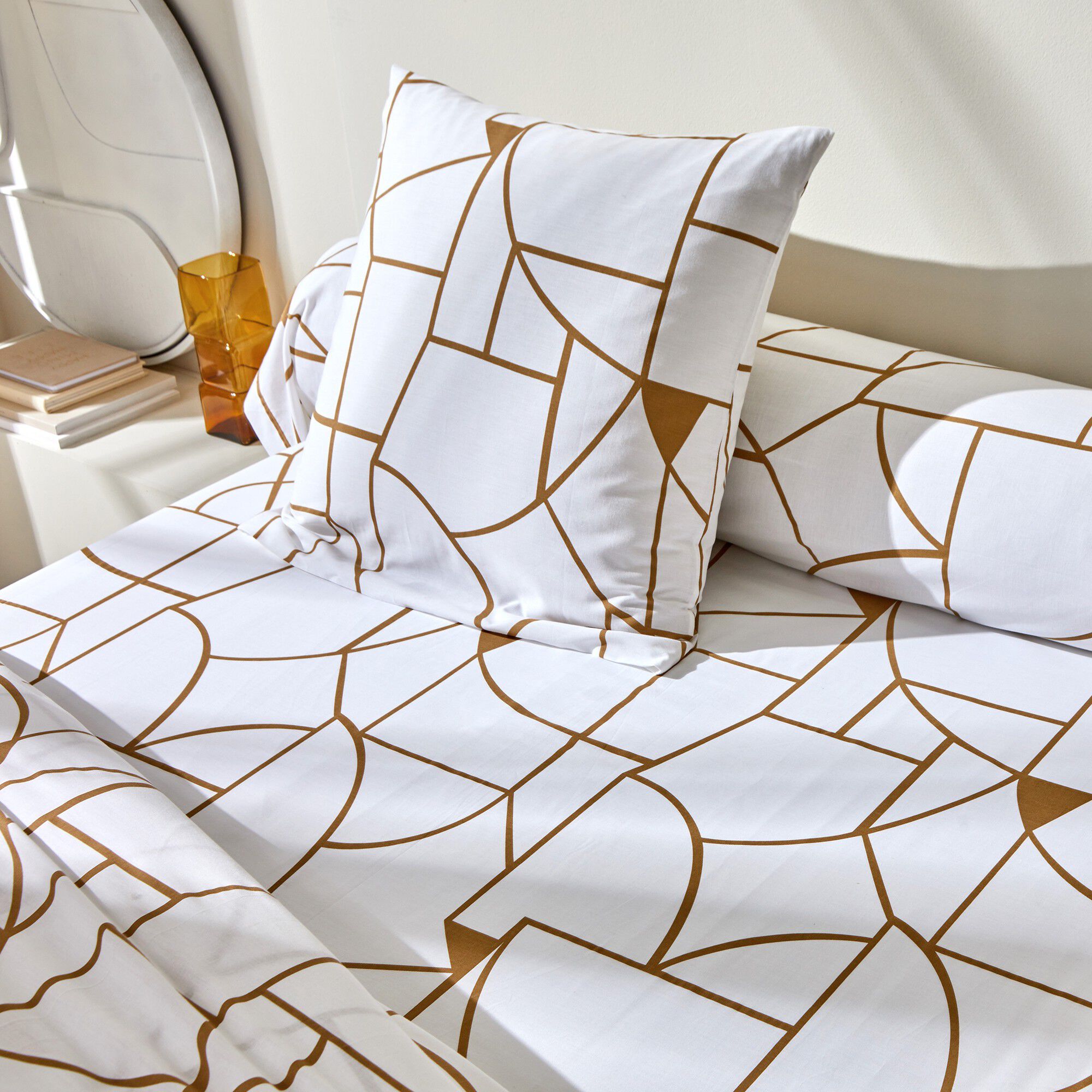 Linge de lit Geoffroy en coton à motifs graphiques