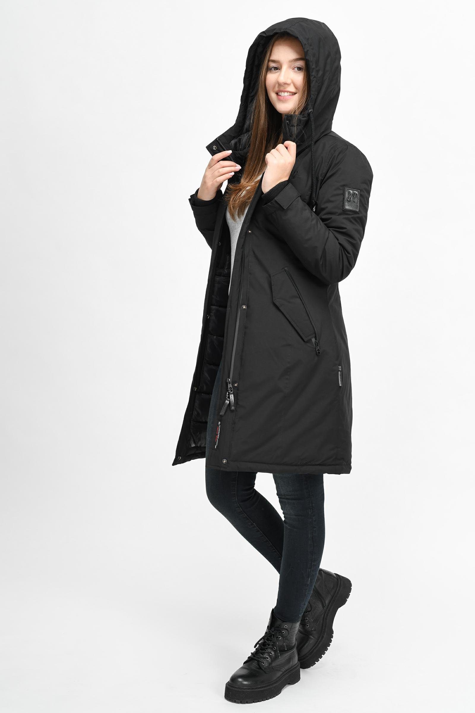 Navahoo Wintermantel Letiziaa sportlicher Winterparka mit gefütterter Kapuze