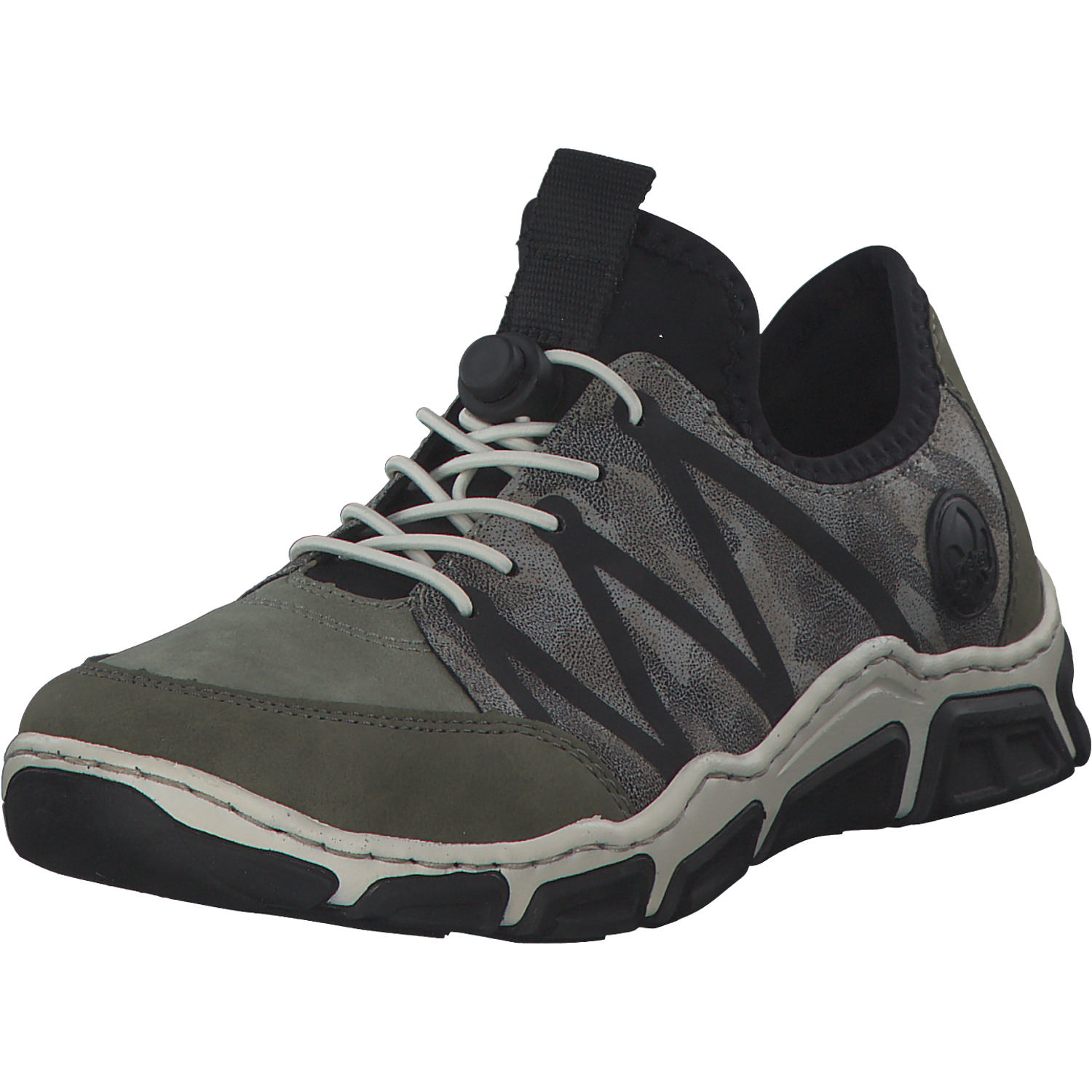 Rieker L0657, Schnürschuhe, liane/schilf/negro/stein-camo/