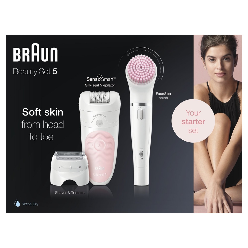 braun Braun Silk-épil Beauty Set 5 4-En-1 - Épilateur Électrique Sans Fil Wet & Dry Epilateur Electrique