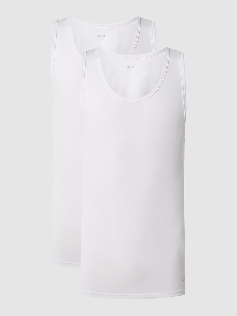 Tanktop mit Stretch-Anteil im 2er-Pack in weiß
